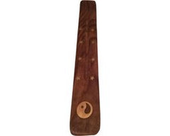 Wierookhouder plankje Yin Yang - hout - voor wierookstokjes - 25 x 3 cm