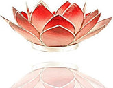Lotus sfeerlicht roze/rood zilverrand (1 stuks)