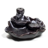 Backflow waterval wierookbrander Lotusvijver -11x8x6cm - geleverd met 1 pakje backflow kegels en 1 doosje Satya wierook (15 gr)
