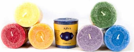 Greenpal - Chakra Geurkaarsen - 4,5 x 4 cm - 7 stuks - Diverse geuren in geschenkverpakking