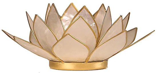 Lotus sfeerlicht parelmoer goudkleurige rand