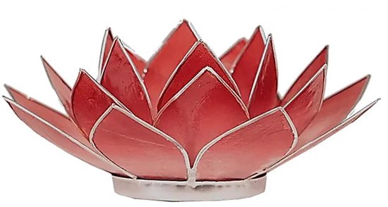 Lotus sfeerlicht roze/rood zilverrand (1 stuks)