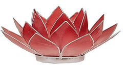 Lotus sfeerlicht roze/rood zilverrand (1 stuks)