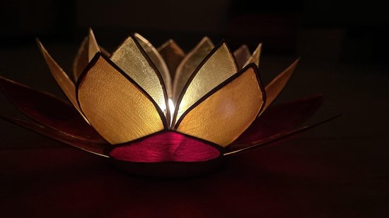 Lotus sfeerlicht 3-kleurig goudrand (Ø 13.5 cm)