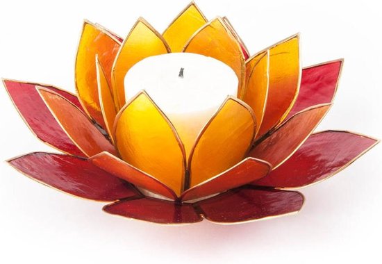 Lotus sfeerlicht 3-kleurig goudrand (Ø 13.5 cm)