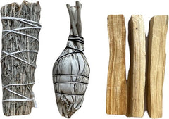 Reinig je huis pakket XL - 2 x Smudge Stick Witte salie - 3 x Palo Santo stick - 1 x Abalone schelp - incl handleiding NL