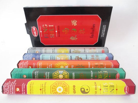 HEM - Giftpack Feng Shui Wierook - 5 doosjes wierook stokjes (100 stokjes totaal) - incl. Handleiding