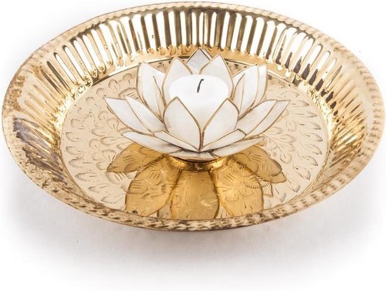 Lotus sfeerlicht parelmoer goudkleurige rand