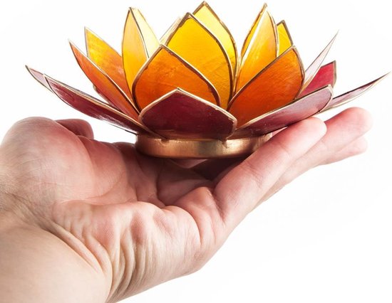 Lotus sfeerlicht 3-kleurig goudrand (Ø 13.5 cm)