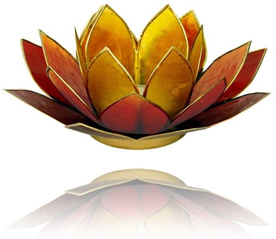 Lotus sfeerlicht 3-kleurig goudrand (Ø 13.5 cm)