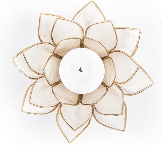 Lotus sfeerlicht parelmoer goudkleurige rand