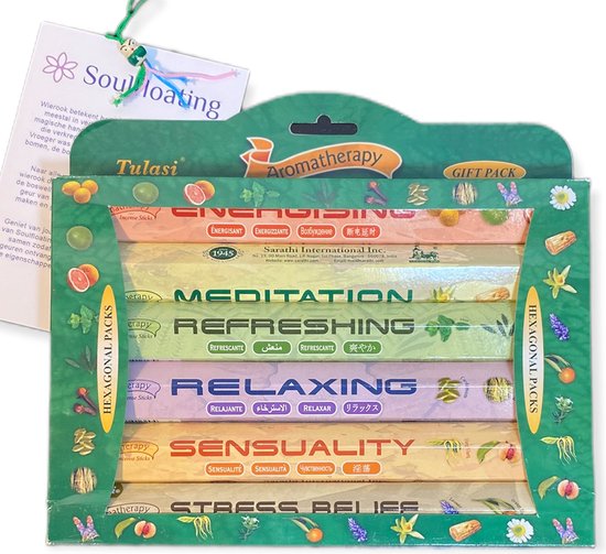 Tulasi - Giftpack Aromatherapy - 6 doosjes wierook stokjes