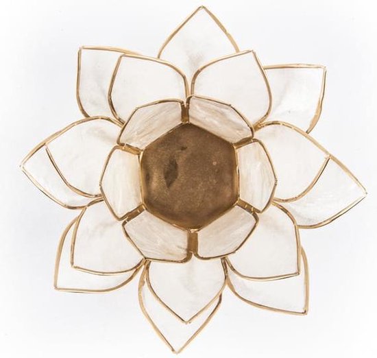 Lotus sfeerlicht parelmoer goudkleurige rand
