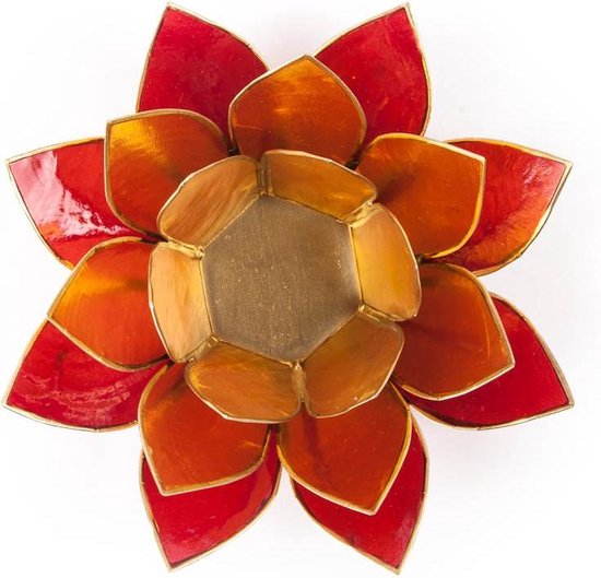 Lotus sfeerlicht 3-kleurig goudrand (Ø 13.5 cm)