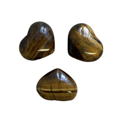 Knuffelsteen Hart - Tijgeroog - in een geschenkzakje - edelsteen - per stuk