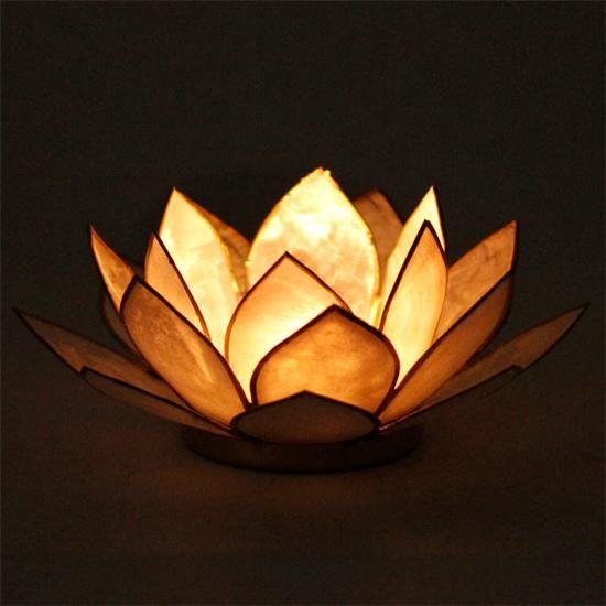 Lotus sfeerlicht parelmoer goudkleurige rand