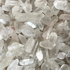 Gouden Driehoek Edelstenen - Amethist - Bergkristal - Rozenkwarts - katoenen geschenktasje
