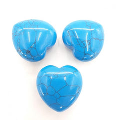 Knuffelsteen Hart - Turquoise - in een geschenkzakje - edelsteen - per stuk