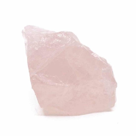 Prachtige grote brok ruwe rozenkwarts uit Brazilië, per stuk met een mini amethist en mini bergkristal
