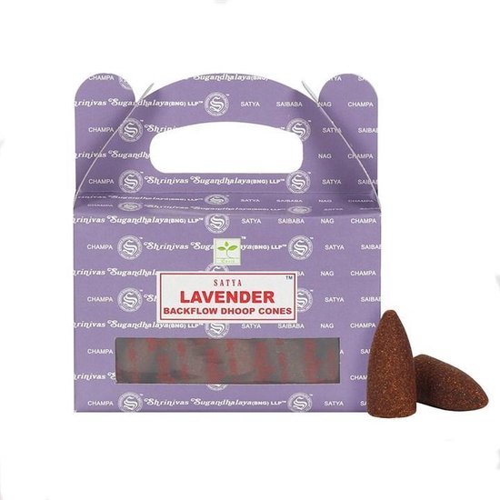 Backflow waterval wierookbrander Lotusbloem -- 12.7x12.7x5.8cm - geleverd met 2 pakjes Satya Back Flow kegels en een pakje Hem wierook White Sage