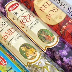 HEM Wierook Assortiment - 5 heerlijke geuren - wierook stokjes - Lemongrass - Lavendel - White Sage - Jasmijn - Red Rose