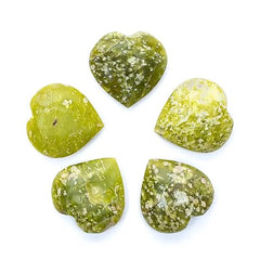 Knuffelsteen Hart - Gele serpentijn 4 cm - per stuk in een geschenkzakje met 4 geluksmuntjes