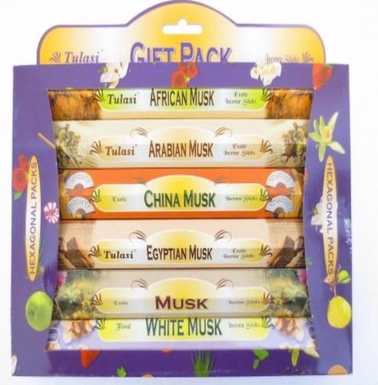 Tulasi - Giftpack Musk - 6 doosjes wierook stokjes