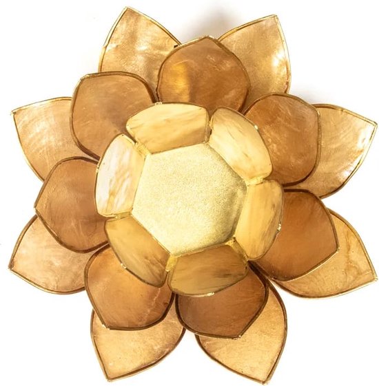 Lotus sfeerlicht smoked goudkleurige rand - 13,5cm