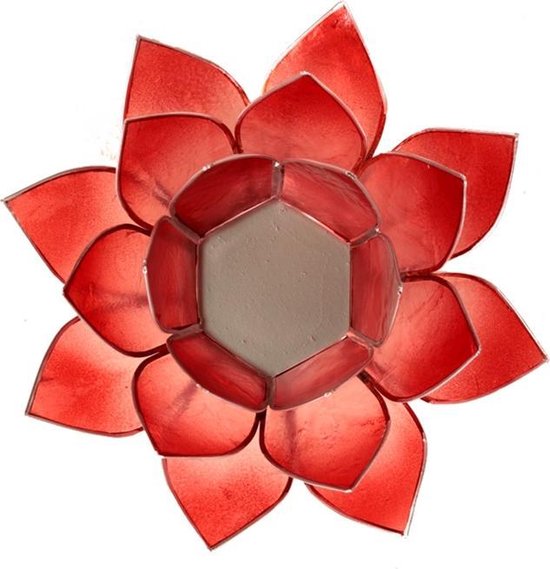 Lotus sfeerlicht roze/rood zilverrand (1 stuks)