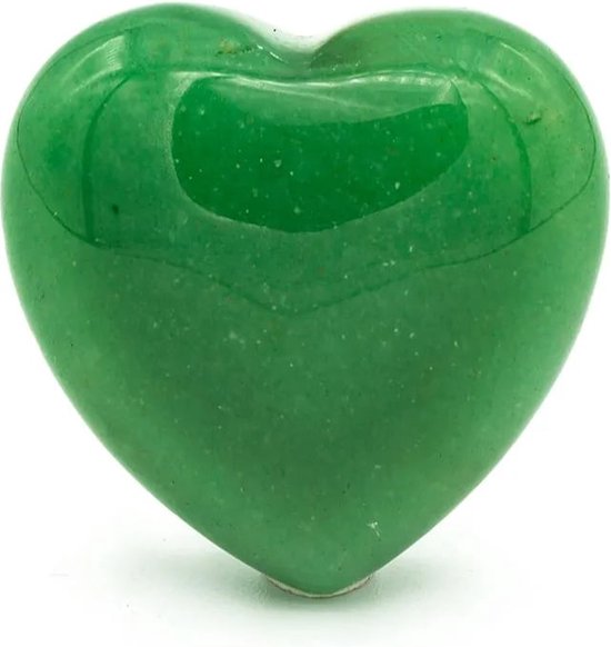 Knuffelsteen Hart - Groene Aventurijn - in een geschenkzakje - edelsteen - per stuk