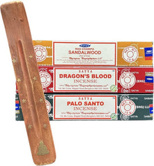 SATYA voordeelpakket 15 grams - Satya Wierook Pakket - Sandalwood - Dragon's Blood - Palo Santo - Incense Sticks - wierook stokjes