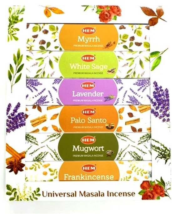HEM Wierook - Universal Masala Incense - Giftpack - 6 doosjes á 15 gram