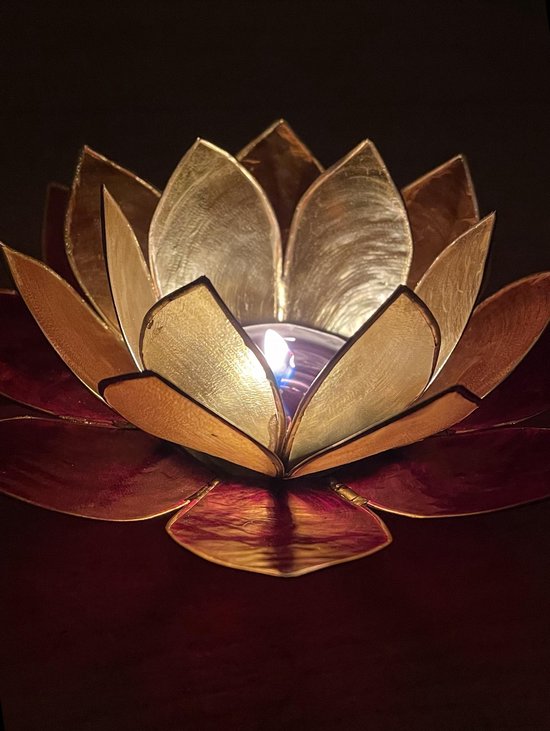 Lotus sfeerlicht 3-kleurig goudrand (Ø 13.5 cm)